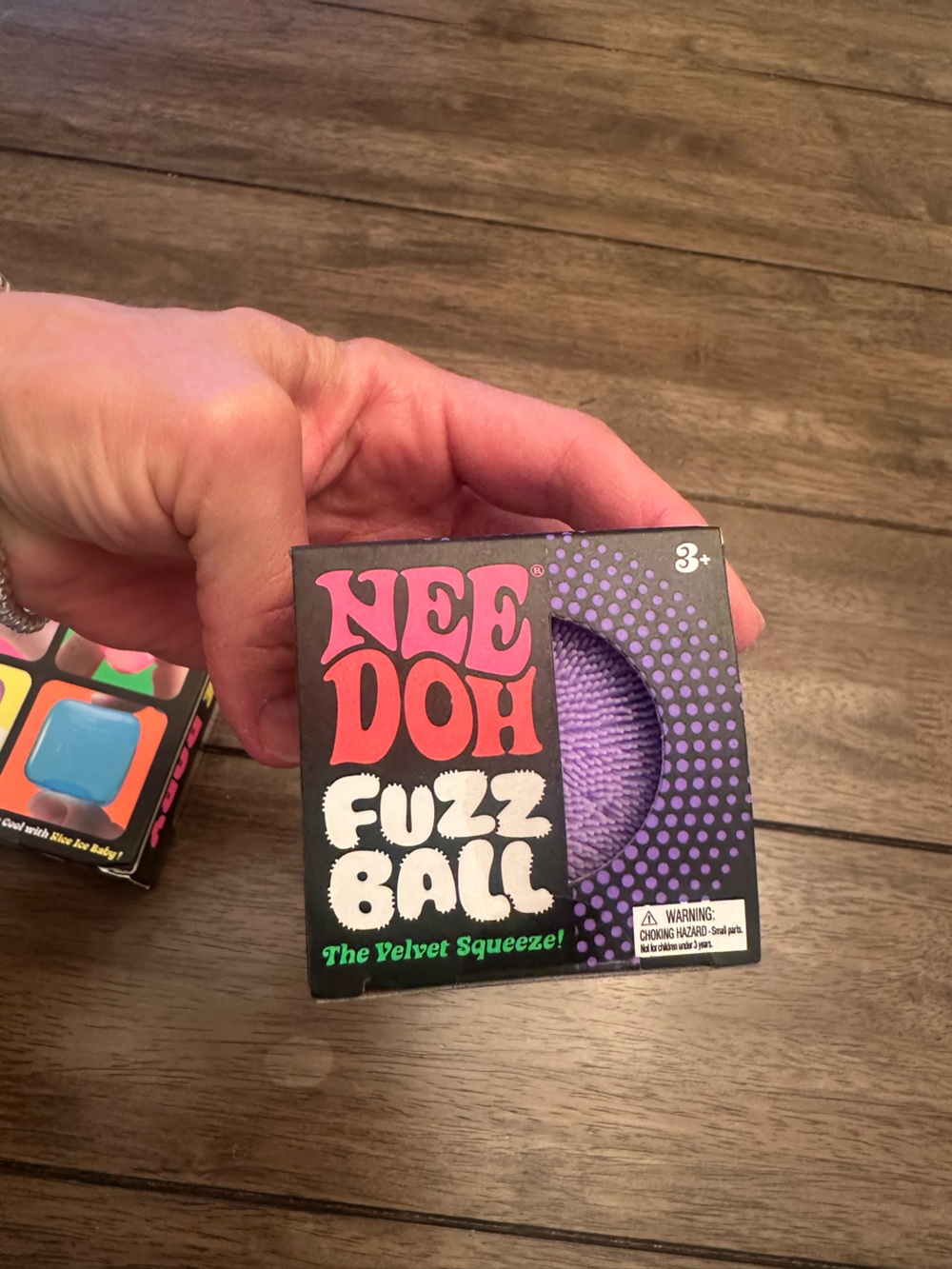 NeeDoh Fuzz Ball Purple Velvet Squeeze Squishy NEW in Box